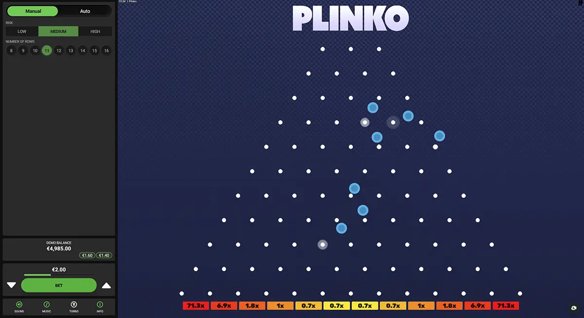Покрокова інструкція гри Plinko